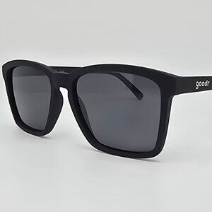 Goodr Get On My Level Matte Black Rubber Frame Polarized Black Lens Sunglasses